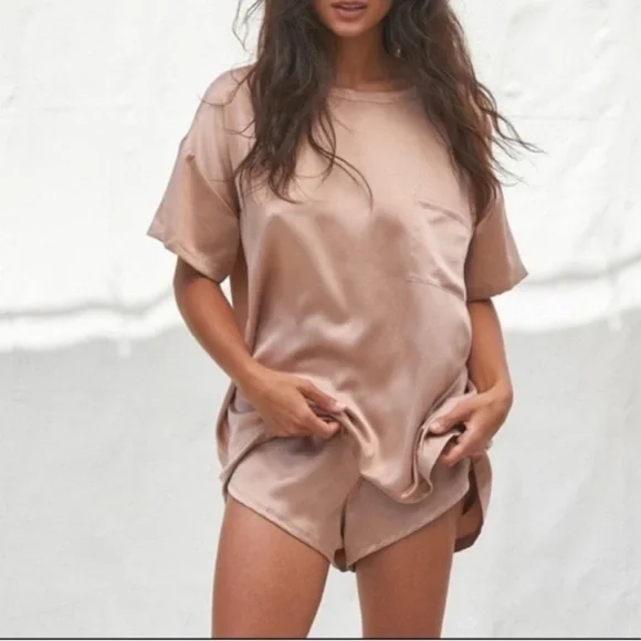 Lunya Tee Sleep Set Washable Silk - Picture 1 of 6